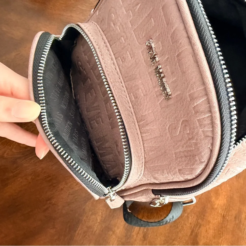 NWOT Steve Madden Blush Embossed Mini Backpack with Tassel - Picture 7 of 7